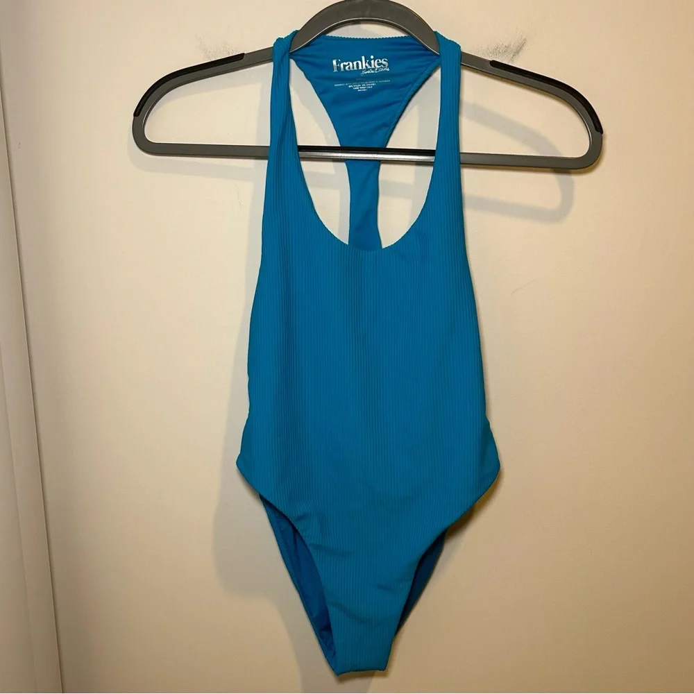 Frankie’s Bikinis Beau One Piece Swimsuit in Azure Size Small